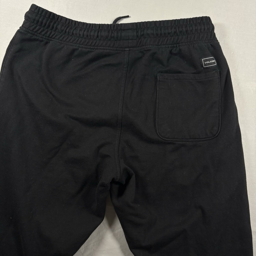 Volcom Stone Fleece Jogger Sweatpants Mens Medium Black Drawstring Graphic Logo - Picture 7 of 14
